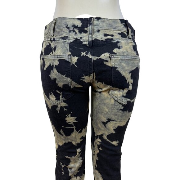 Current/Elliott Womens Black/Brown Cotton Elastane Tie-Dye Skinny Jeans Size 28 - Picture 8 of 11